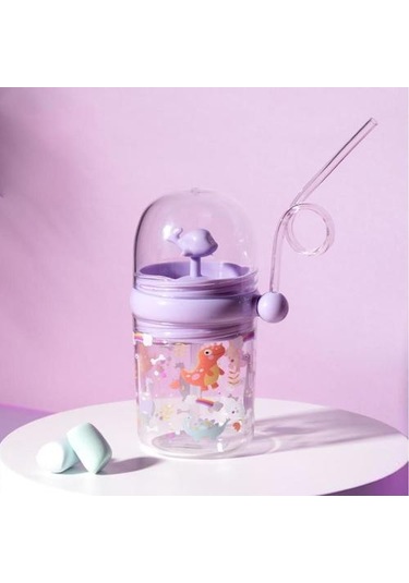 Yaratıcı Balina Sprey Kupası Sevimli Karikatür Balina Desen Sippy Kupası Taşınabilir Çocuk Su Geçirmez Kupası Bardaklar Taro Mor 1 Kat Pembe