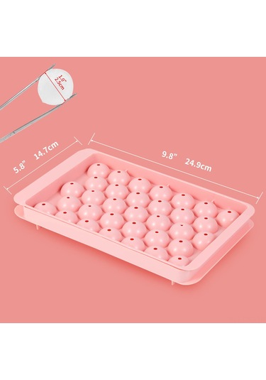 Samdoo 10 Adet Silikon Buzluk Seti - 33 Bölmeli, Kapatçılı, Hızlı Buz Yapımı, Pp+tpe Malzeme, Pembe Çok Renkli