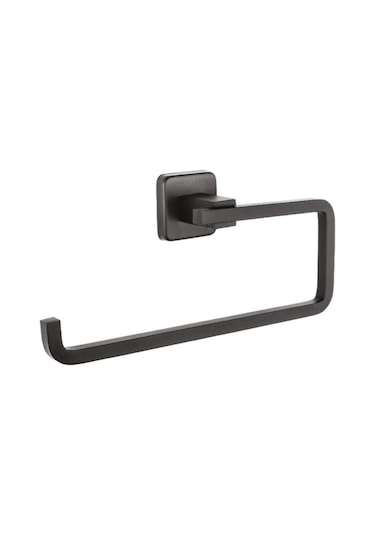 Kare Mat Siyah Ikili Askılık Kağıt Havluluk Uzun Havluluk Set Siyah