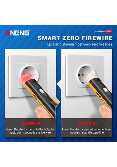 Aneng 1ac-d Elekik Test Kalemi Dijital İndüksiyon 90-1000v Gerilim Dedektörü Yellow Fransa &