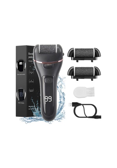 Elektrikli Ayak Öğütücü Masaj Peeling Nasır Pedikür Aracı Nasır Sökücü Siyah