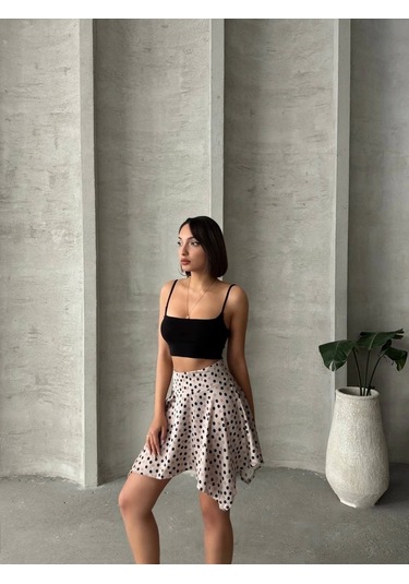 Puantiyeli Etek Krem