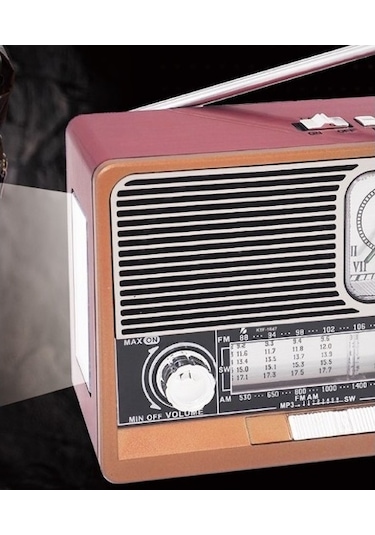 Everton RT-306 Bluetooth Usb/SD/Aux/FM Radyo Saatli Ahşap Nostalji Radyo