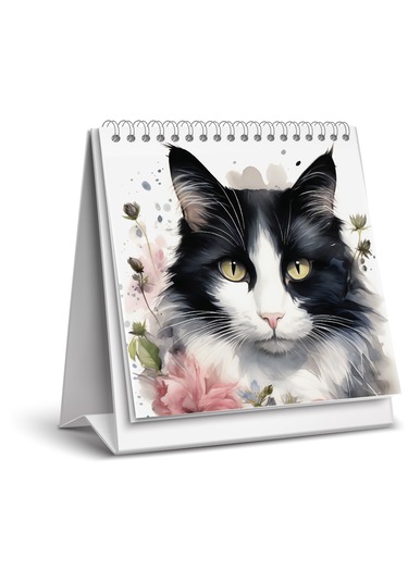 2026 Kedi Color Masa Takvimi-16x15 Cm