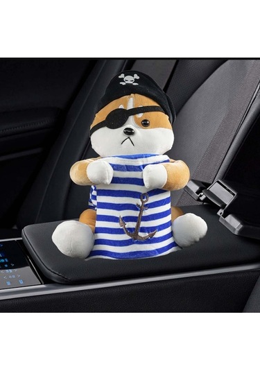 Createtech Turuncu Suntek Sevimli Peluş Köpek Mavi Kutu Evrensel Araba Doku Çöp Diğer