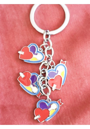 Kalp İçinde Kalp Metal Anahtarlık