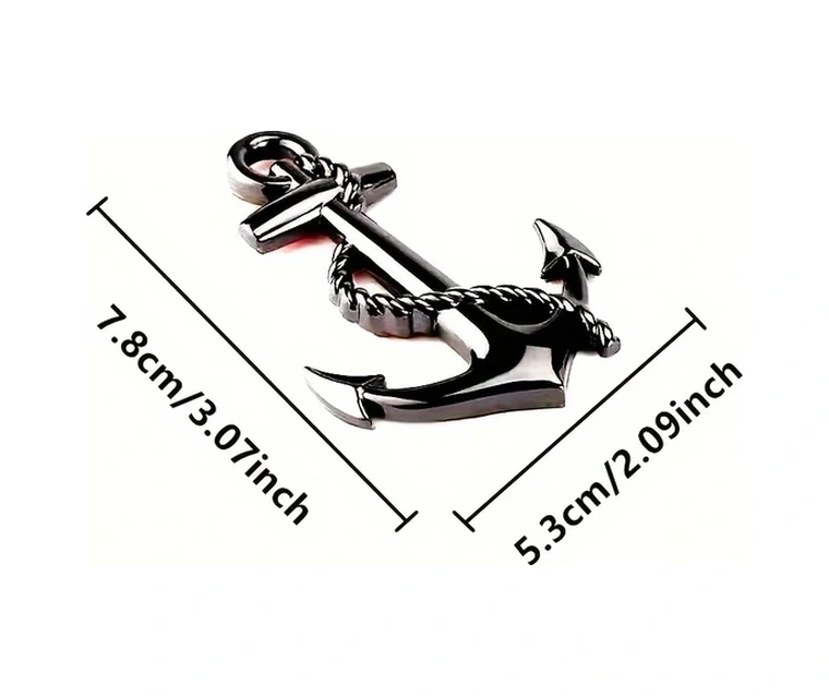 Gateesat Siyah 1 Adet Korsan Gemi Çapası Izgara Rozeti Dayanıklı Metal Yapı