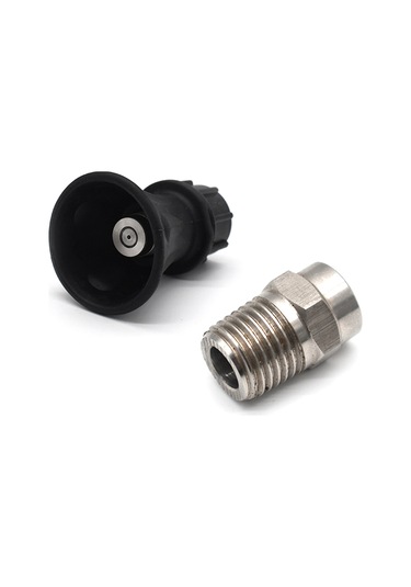 Symbee 40 Derece Basınçlı Yıkama Memesi, Paslanmaz Çelik Ve Kauçuk Koruyuculu, 4.0 Delikli Araç Temizleme Ucu