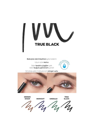 Avon Kohl Sünger Uçlu Suya Dayanıklı Göz Kalemi True Black
