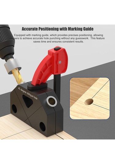 Maiyame Ahşap İşleme İçin Kesin Konumlandırıcı - 45 Derece Açı Tasarımı, 2 Adet 9.5mm Matkap Ucuyla Alüminyum Allüviyum Takım Gümüş