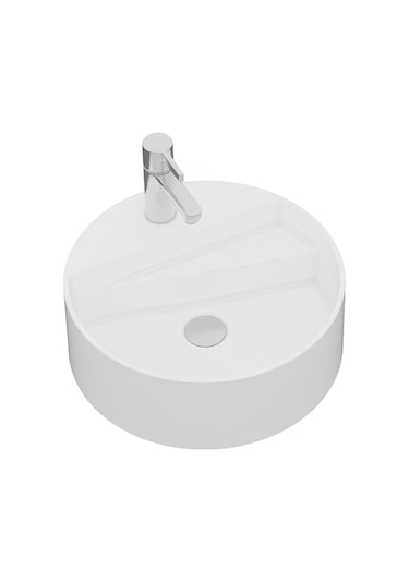 Seramiksan Livello Tezgah Üstü Yuvarlak Batarya Delikli Lavabo 42 CM