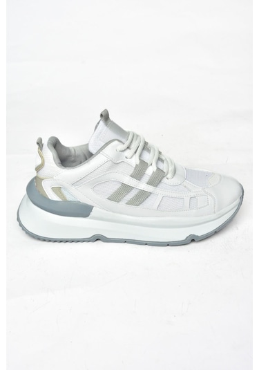 Fox Shoes S973017604 Beyaz/gri Kumaş Sper Ayakkabı Sneakers Beyaz - Gri