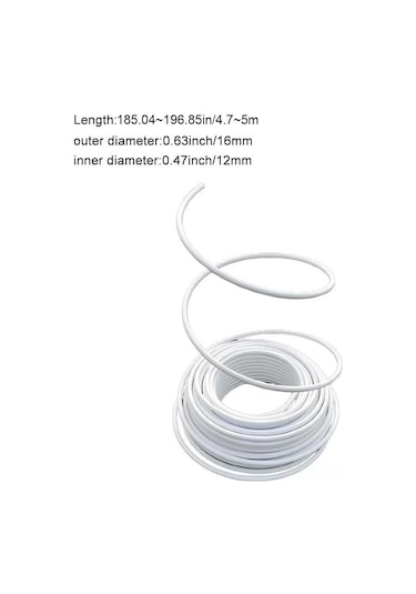 Yaozixa Beyaz 5 Metre Dekoratif Pvc Boru, Çiçek Dikimi İçin, Bükülebilir Ve Şekillendirilebilir, 12x16mm Cevresel Ölçü, Düğün Dekorasyon Aleti