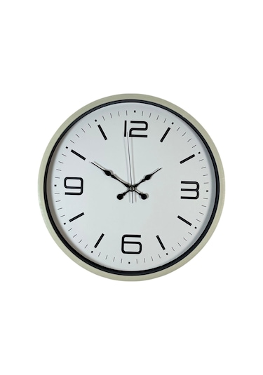 36 Cm Krem Dekoratif Klasik Duvar Saati Krem - Beyaz