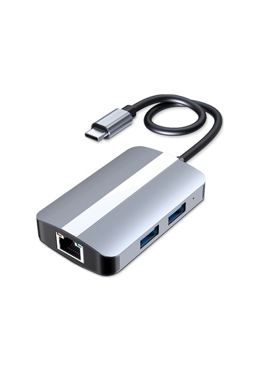 5'li Usb-c Genişletme Hub: Usb 3.0/2.0, Sd/tf Okuyucu Ve Rj45 Ethernet Bağlantısı - Gri