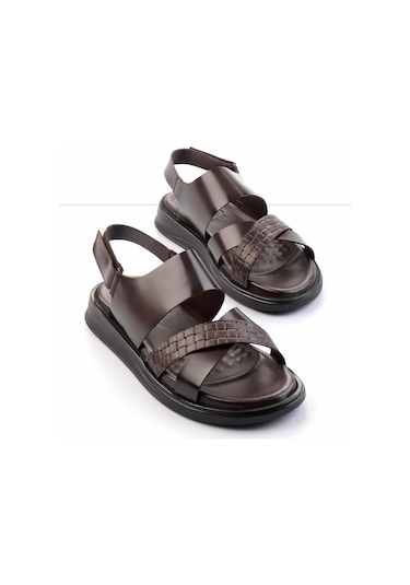 Kahve Leather Erkek Sandalet E05433015214 Kahve