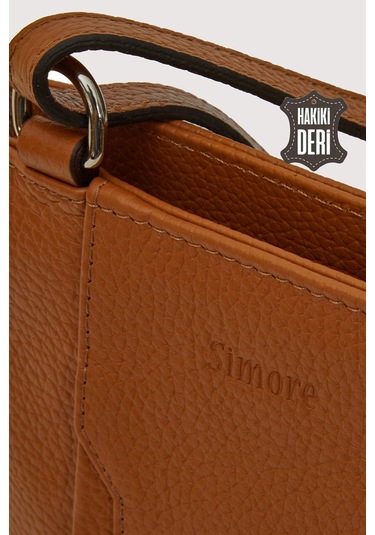 Hakiki Deri Kadın Deri Omuz Çantası Taba Smr562 Taba
