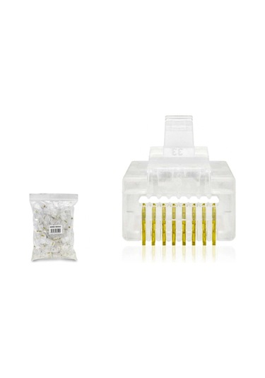 Cat5 Konnektör Ez Rj45 Delikli 100lü Paket Şeffaf Hdx5062 599599