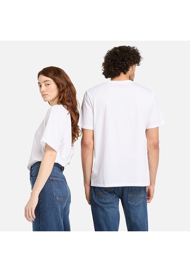 Timberland Print Stack Logo Short Sleeve Tee Erkek Tişört Tb0a6wwt1001 Beyaz