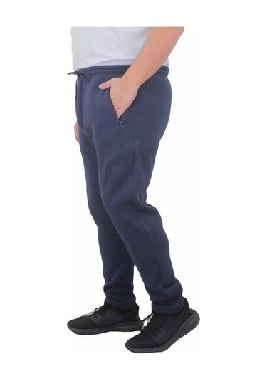 Starbattal Büyük Beden Fermuarlı Eşofman Altı 3Ip 11517 Indıgo-Indigo