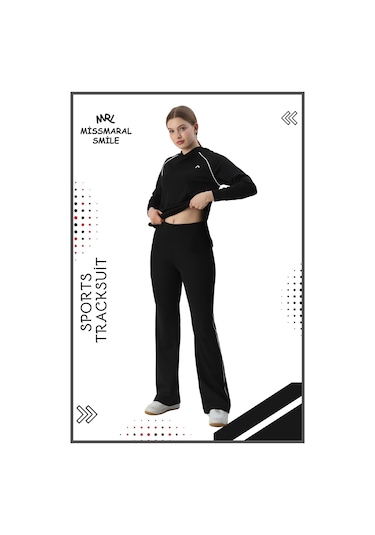 Kadın Spor Eşofman Takım İspanyol Paça Çift Cepli Alt &kapüşonlu Kanguru Cepli Üst Siyah Byz 3053 Siyah Kadın Spor Eşofman Takım İspanyol Paça Çift Cepli Alt &kapüşonlu Kanguru Cepli Üst Siyah Byz 3053 Siyah
