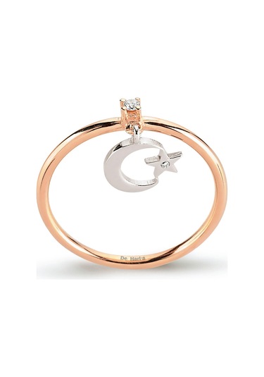 Kuyumcudukkani Ayyıldız Sallantılı Trend Yüzük-10237-r-w Rose