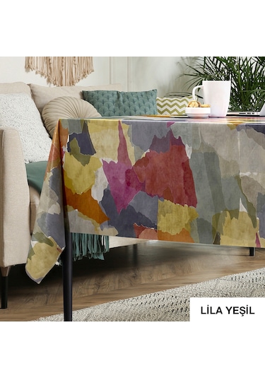 Moderno Silinebilir Pvc Masa Örtüsü-63516351 Lila Yeşil