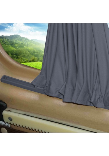 Pandami Citroen Berlingo 2.nesil 2008-2018 Uyumlu Gri Raylı Oto Perde Takımı