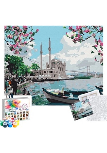 Sayılarla Boyama Seti 40 X 50 Cm Tuval Şasesine Gerili Ortaköy C