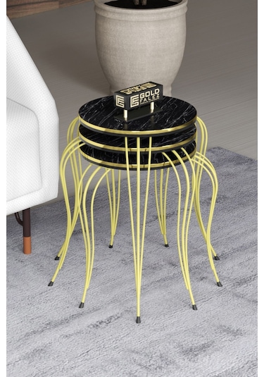 Zigon Sehpa C Lüx Çift Gümüş Efes