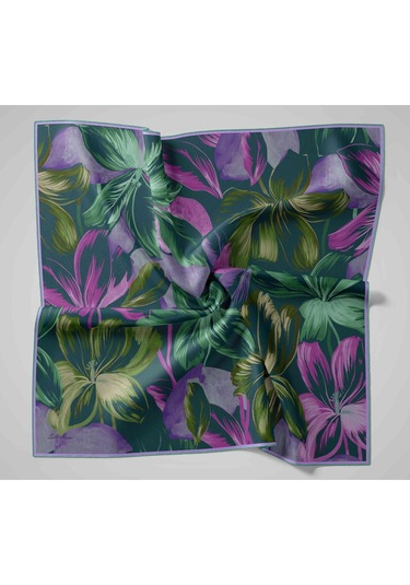Silk Home Twill İpek Eşarp 11480-70 Lacivert, Yeşil, Yeşil Bej, Mor, Fuşya