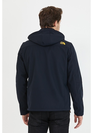 Mero Life Içi Kürklü Kapüşonlu Su Ve Rüzgar Geçirmez Softshell Erkek Mont Lacivert