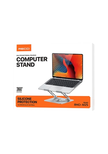 Recci Rho-m25 360 Derece Dönebilen Katlanabilir Laptop Ve Notebook Standı Gri