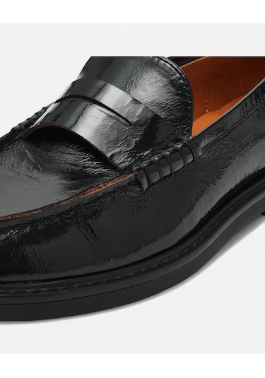 Steve Madden Adıson Black Leat Kadın Siyah Loafer Adıson