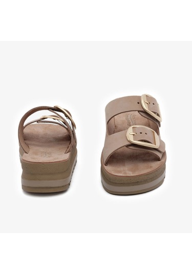 Greyder 59091 Vizon Nubuk Hakiki Deri Kadın Terlik -1045 A.vizon