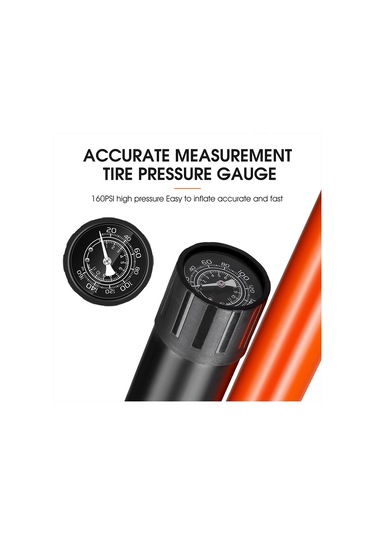 Springsun Stahl Gövde Ev Tipi Manuel Hava Pompa, 160psı Yüksek Basınç, Basınç Göstergeli, 3 Farklı Valf, Bisiklet-motosiklet-oyun Topu Şarjı