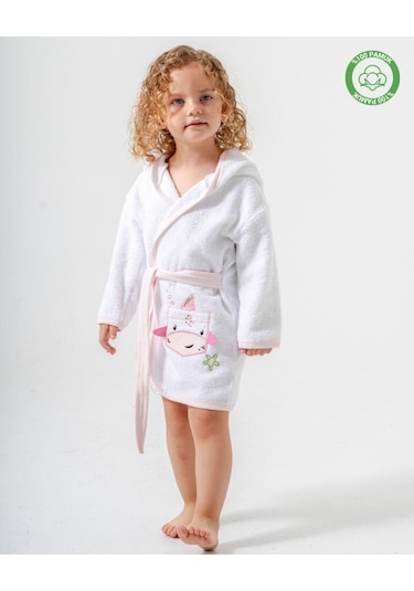 Balinalı Bornoz Beyaz-pembe Beyaz - Pembe