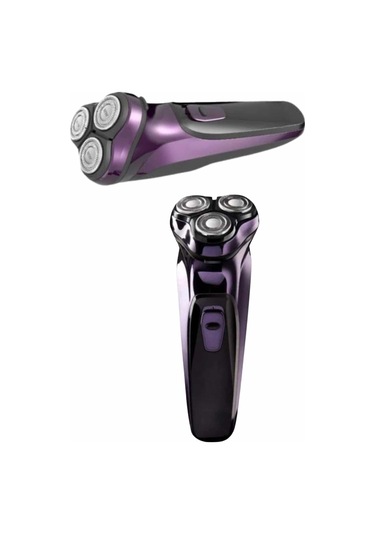 3 Bıçaklı Döner Başlıklı Sakal Sıfır Alma Tıraş Makinesi Profesyonel Paslanmaz Çelik