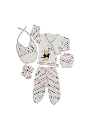 We Bombinoo 5li Zıbın Seti Ayıcık Nakışlı Hastane Çıkışı Çok Renkli