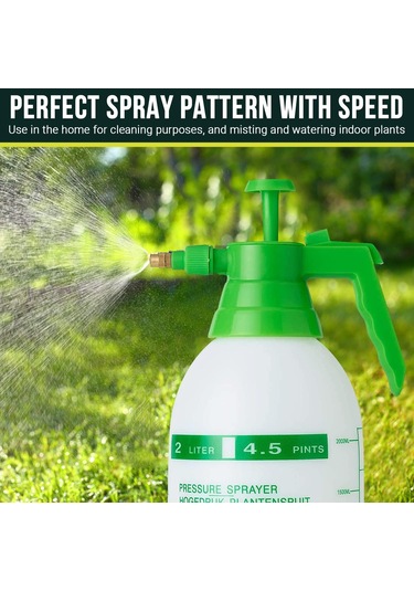 Vkemall Bahçe Bitkileri İçin 2l Baskılı Sprey Botu - Ayarlanabilir Nozzle, Kilitlebilir Tetik Ve Su Akışı Regülatörü İle Dayanıklı Plastik Yapı