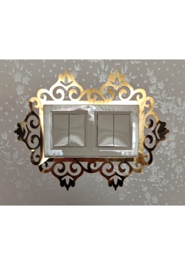 Priz Kenarı için Dekoratif Priz Çerçevesi Priz Süsü Gümüş-Pleksi-Ikili