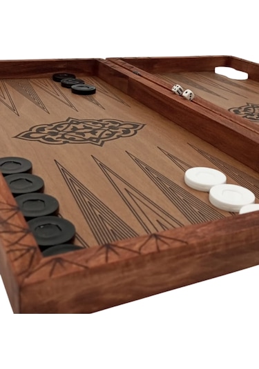 Simya Figür Aslan Baş Tavla Ceviz Kaplama