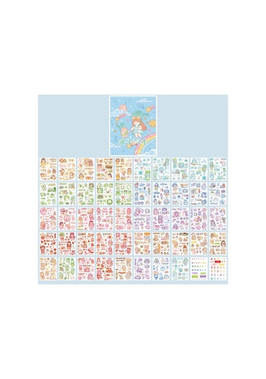 Yoofun 50 Tekrarlanmayan Desenler Dekoratif Kırtasiye Çıkartmalar Renkli Rüya Scrapbooking Dıy Günlüğü Albümü Retro Vaporwave Sopa Lavanta