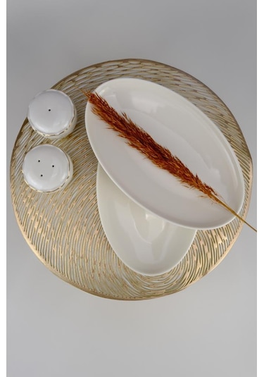 Digithome Semazen Porselen 2 Parça Kayık Servis Tabağı Seti 25 Cm - Tl4041130 C320.003