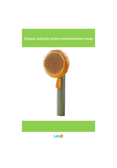 Kabak Tasarımlı Kedi Ve Köpek Tarağı Çelik Ve Kauçuk Koruma