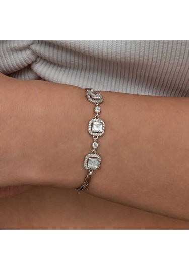Casera's Gümüş Üçlü Kare Kadın Bileklik Csr2185827 Gümüş