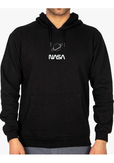Relax&Basic Jackalco 2 Iplik Iç Pamuklu Tam Kalıp Baskılı Hoodie Siyah Siyah