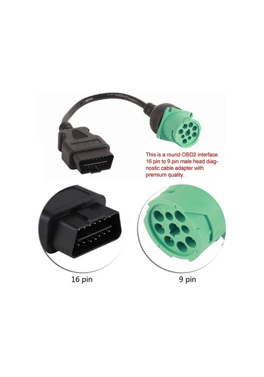 Kosona Cummins Diesel Motoru İçin Obd2 16 Pin'den 9 Pin Erkek Bağlantı Kablosu - Diagnoz Adaptörü, Pvc/pe Malzeme, Esnek Ve Dayanıklı