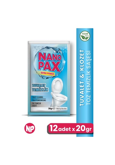 Tuvalet & Klozet Toz Temizlik Saşesi 12 Adet X 20gr