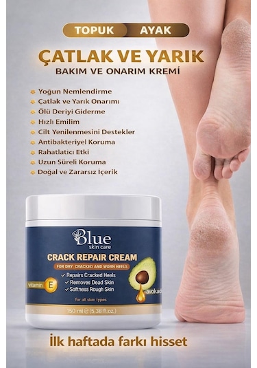 Blue Skin Care Ayak Topuk Çatlak Bakım Kremi 150 ML
